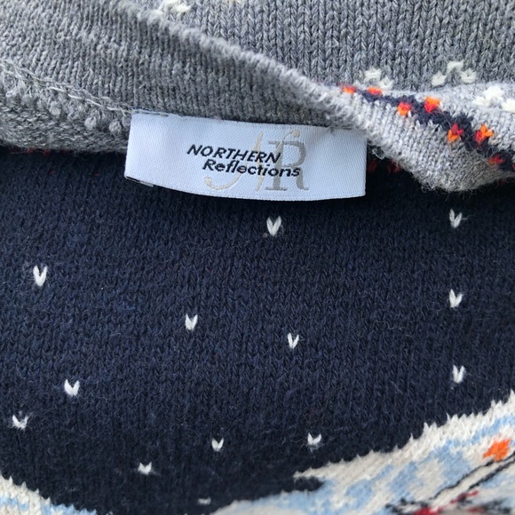 Northern Reflections Cotton Mix Crew Neck  Sweater - penguins in snow - L - Picture 5 of 7